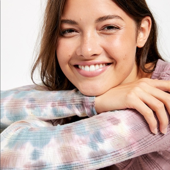 FREE PEOPLE BOHO TOP LONG SLEEVES RIB KNIT TEE A2C - Picture 12 of 16